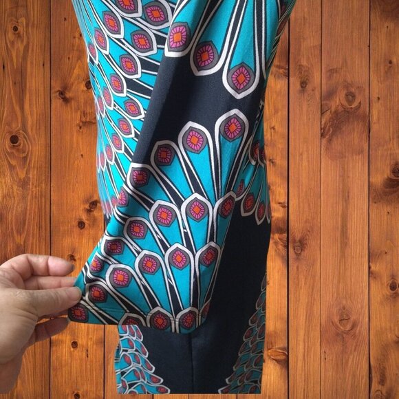 INTERNATIONAL CONCEPTS WOMEN'S XS MULTI-COLORED 3/4 SLEEVE DRESS COWL NECK - Picture 5 of 7